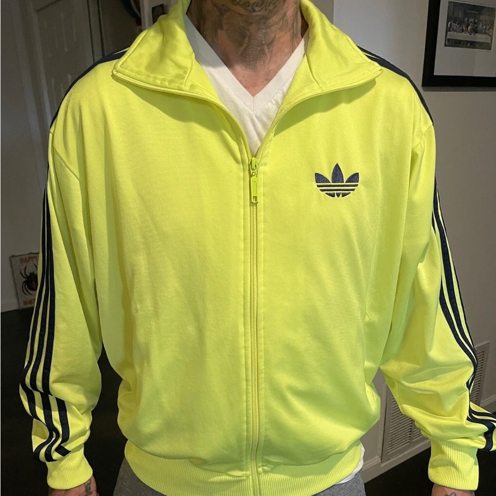 Adidas Men’s Neon Firebird Track Jacket Medium EUC